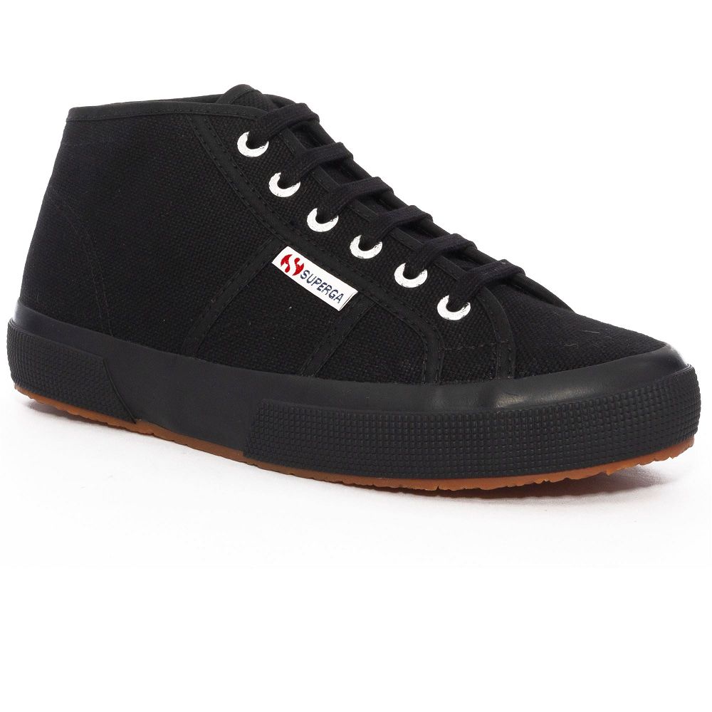 Superga 2754 Cotu Black High Top Sneakers - Women's Sneakers USA | US0513742